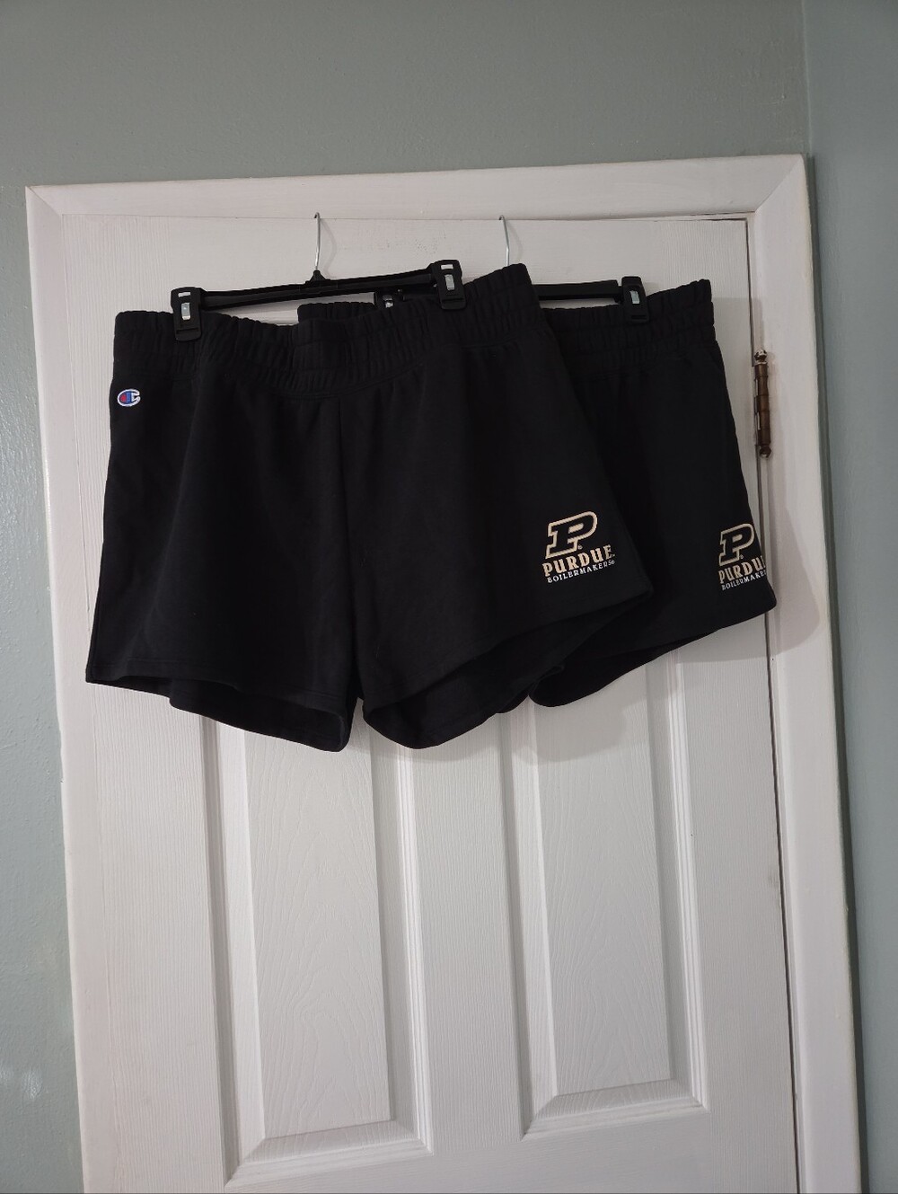 2 Pr. Official Lic. Champion Women's Black Purdue Boilermakers Shorts. 2XL